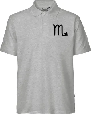 Produktbild von Huuraa Herren Polo Shirt Skorpion Sternzeichen Zeichen L Sport Grey Bio Baumwolle Fairtrade Poloshirt Geschenkidee
