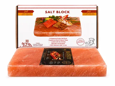 Produktbild von Slateex Salzstein 40x20x5 cm – Grillstein, Salzplatte & BBQ Zubehör für Steak, Fisch und Gemüse