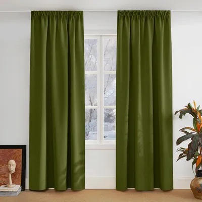 Zdjęcie produktu dla Zasłony zaciemiające, kolor oliwkowy, zestaw 2 sztuk, wymiary: 245 cm wysokości x 140 cm szerokości