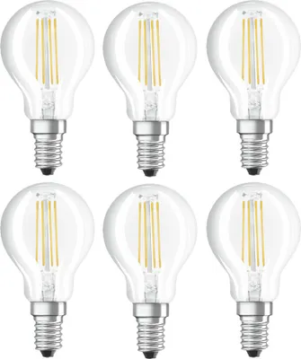 Produktbild von 6 x Osram LED Filament Leuchtmittel Tropfen 4W = 40W E14 klar 470lm 840 Neutralweiß 4000K