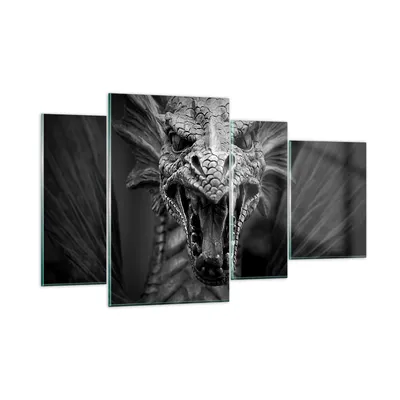 Produktbild von Bilder auf glas - Drache Kreatur Waage - 120x70cm - Glasbilder - Wandbilder - Kunstdruck - zum Aufhängen bereit - Wanddekoration aus Glas - Glas Bilder - Wandbild auf Glas - 4 Teile - GDL120x70-0245