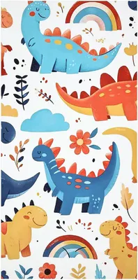 Obrázok produktu pre Plážová osuška 140 x 70 cm, bavlna, vzor s dinosaurmi, na pláž