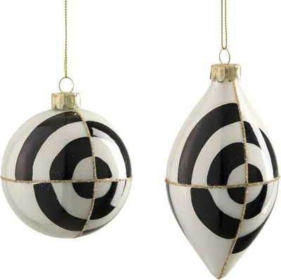 Imagen del producto de Adorno navideño esférico de vidrio, blanco y , 8 cm, 1 unidad