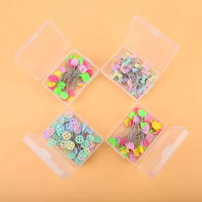 Produktbild von 300 Stück Blumen-Knopfkopf-Nähnadeln, gerade Nähnadeln für DIY und Quilting, mit Etui, Nähzubehör (Typ 2)