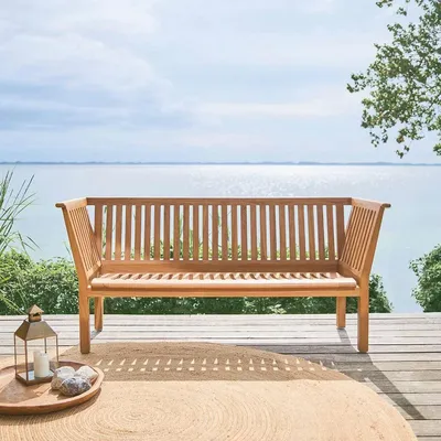 Produktbild von Casa Padrino Luxus Teakholz Gartenbank Braun 180 cm - Teakholz Garten Möbel