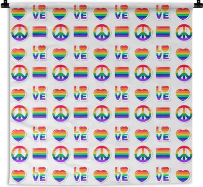 Produktbild von MuchoWow® Wandteppich Wandbehang Regenbogen - Stolz - Flagge 150x150 cm Tapisserie Dekoration Wandtuch - Wohnaccessoires - Modernes