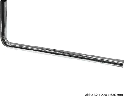 Produktbild von MS-Abgangsrohr 90° gebogen, 32 x 220 x 580 mm, chrom