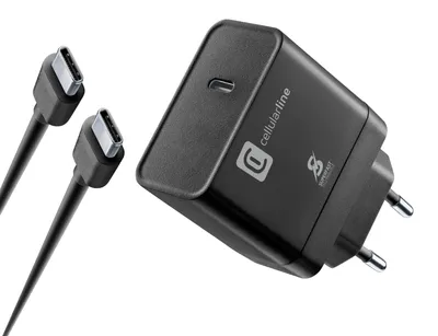 Immagine prodotto di CELLULARLINE Kit caricatore superveloce PD 45W Caricatore da rete USB-C da 45 W con cavo da USB-C a USB-C