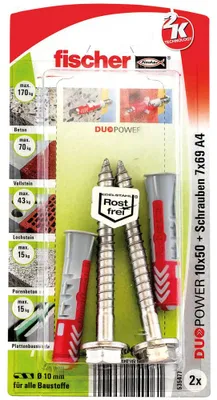 Produktbild von Dübel DUOPOWER 10X50 S A4 K DE