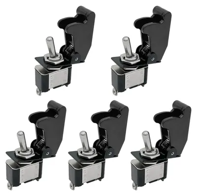 Produktbild von Mintice 5 Stück Schwarz Abdeckung Kfz Kippschalter Schalter Wippschalter 12V 20A