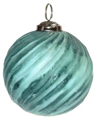Imagen del producto de Adorno navideño de vidrio, marca Clayre & Eef, forma de esfera, diámetro de 7 cm, color verde