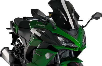 Produktbild von Puig Racing Kawasaki Ninja 1000sx 2025 Windschutzscheibe Schwarz  Schwarz One Size