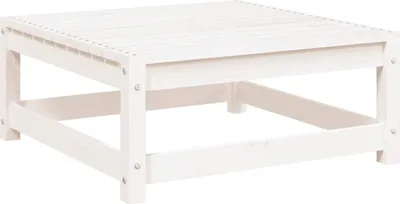 Image de vidaXL Tabouret de jardin avec coussin blanc pin massif