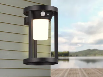 Produktbild von LED Solar Außenwandleuchte mit Bewegungsmelder & Dauerlicht