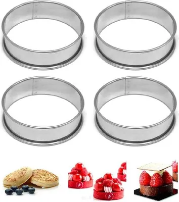 Image de Lot de 4 cercles à pâtisserie de 8,5 cm pour muffins ronds