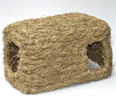 Produktbild von 10446 XXL Grashaus für Kleintiere - 45x25x23 cm Futter Heuhaus als Unterschlupf - XL Kaninchenhaus - Zubehör