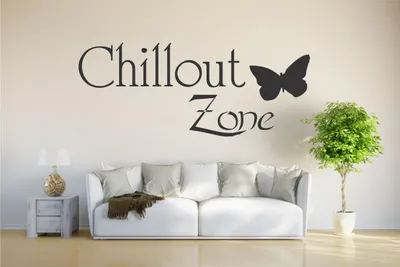 Zdjęcie produktu dla NAKLEJKA ŚCIENNA w044 Strefa relaksu Chilln Chillen Odprężenie 96x39, czarna