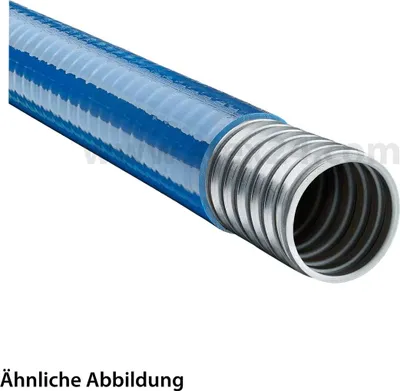 Productafbeelding van FLEXA LIQUID-TIGHT-FOOD: Metalen beschermingsslang met draadafdichting en PUR-omhulsel. Buiten diameter 21,0 mm, binnen diameter 16,0 mm, met ingeklikt profiel