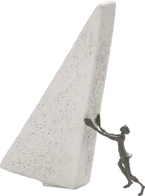 Produktbild von Bronzefigur Berge versetzen 25 cm Bronze Steinguss