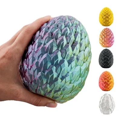 Produktbild von 3D Deko-Ei 12 cm – Fantasy Sammlerstück & Wohnaccessoire | Drachenei Deko – Blau-Grün-Violett