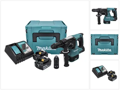 Produktbild von Makita DHR 243 RFJ Akku Bohrhammer 18 V 2,0 J SDS plus Brushless + 2x Akku 3,0 Ah + Ladegerät + Makpac