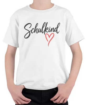 Produktbild von Schulkind Herz Einschulung Mädchen Geschenk Erster Schulanfang Kinder T-Shirt, Weiß, 152