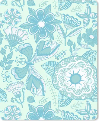Produktbild von MuchoWow® Mauspad Mousepad Blumen - Blau - Weiß - Muster 19x23 cm - Mousepads - Maus Mat - Pad - Mausunterlage - Mauspads - Spielen