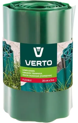 Productafbeelding van Verto 15G512, randstrook voor tuin, kunststof, groen, 200 mm, 9000 mm, 1 stuk
