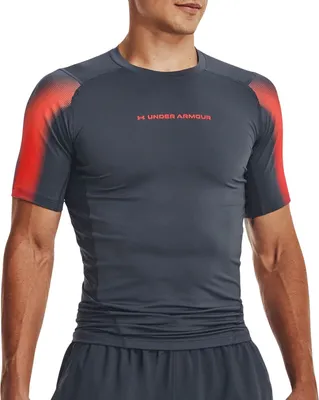Productafbeelding van Under Armour UA HG Armour Novelty T-shirt - Grijs - Maat M