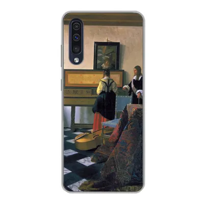 Produktbild von MuchoWow® Handyhülle Schutzhülle Hülle für Samsung Galaxy A30s Die Musikstunde - Johannes Vermeer Silikon Softcase Handy Hülle - Karteninhaber