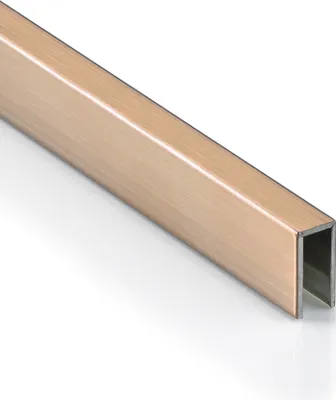 Produktbild von Deko Bordüre U-Profil Zierleiste Fliesenschiene Edelstahl V2A L250cm 3mm rose gebürstet