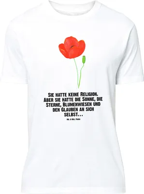 Produktbild von Mr. & Mrs. Panda Größe XL T-Shirt Blume Mohnblume - Weiß - Geschenk, mit Spruch, Respekt, Mohn, Shirt, Garten, Glaube, Tshirt, Religion, Motivation