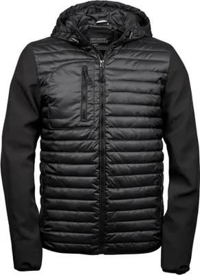 Image de Teejays Homme Veste croisée avec capuche BC3836 (M) (Noir)