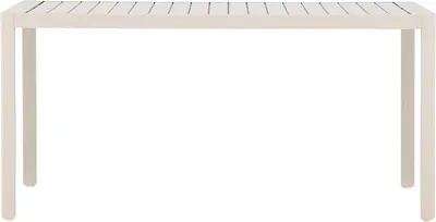 A plain studio shot of a beige table.
