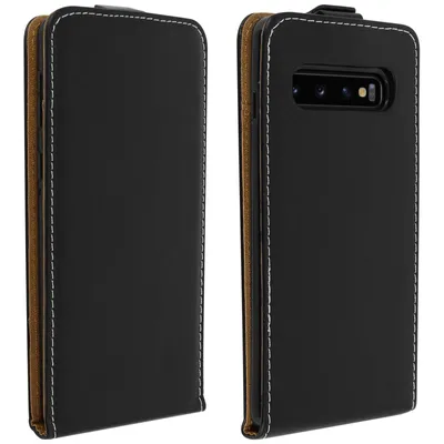 Zdjęcie produktu dla Avizar, etui typu klapka z pionowym otwieraniem i przegródką na karty, do telefonu Samsung Galaxy S10, kolor czarny