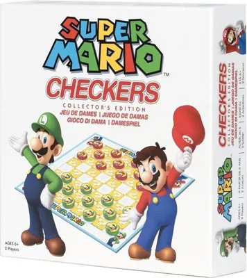 Produktbild von Super Mario Damespiel , Gesellschaftsspiel , Ab 6 Jahren , Mario vs Luigi