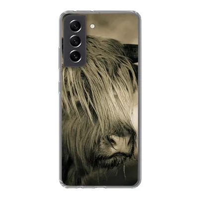 Produktbild von MuchoWow® Handyhülle Schutzhülle Hülle für Samsung Galaxy S21 FE Schottischer Highlander - Tiere - Haare Silikon Softcase Handy Hülle - Mobiltelefonhülle