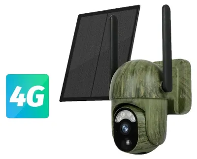 Obrázek produktu pro Bezpečnostní kamera, napájená solárním panelem, video v rozlišení 2K HD, verze 4G bez SIM karty