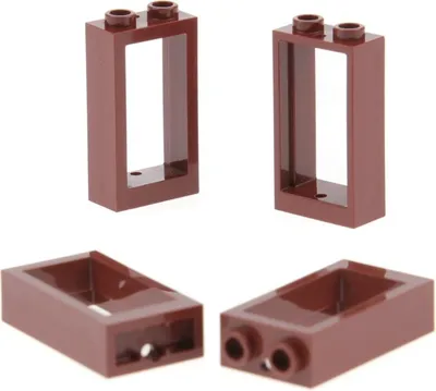 Produktbild von 4x Lego Fenster Rahmen 1x2x3 rot braun ohne Scheibe Haus 75958 10297 60593