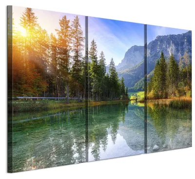 Produktbild von LUMASOUL Wandbilder 3er Set für Wohnzimmer Landschaft 90x60 cm3-teiliges Leinwandbild für Schlafzimmer Flur Büro und Küche