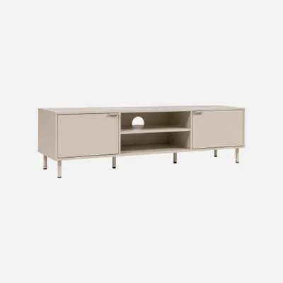 Produktbild von sweeek - TV-Möbel mit Holzdekor und Metall 160cm - Beige