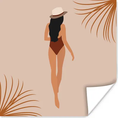 Produktbild von MuchoWow® Poster Sommer - Frau - Pastell 75x75 cm - Wand Dekoration