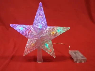 Produktbild von Christbaumspitze 24cm, 10 LED Multicolor, Batteriebetrieb für Innenverwendung