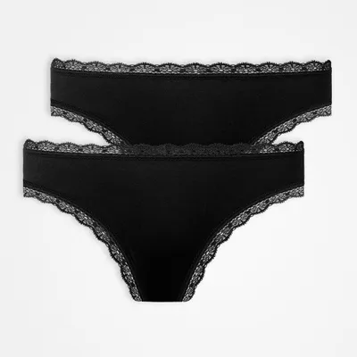 Produktbild von SNOCKS Thong Lace 2er Set black black M