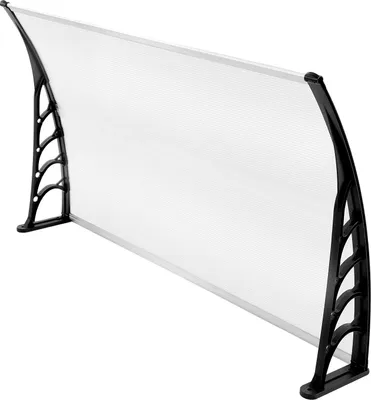 Immagine prodotto di Tettuccio per porta, materiale resistente, facile da installare, trasparente e nero