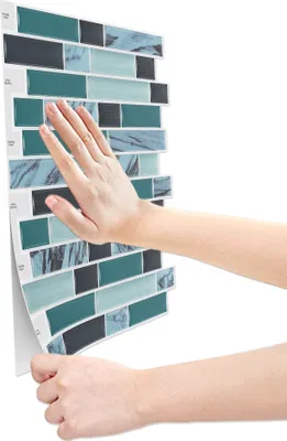 Produktbild von LARS360 1m² 10 Stück 3D Fliesensticker, DIY Wandfliesensticker Selbstklebende Dekorfolien, Klebefliesen für Küche und Badezimmer, Marmor-Design-D