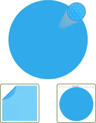 Produktbild von The Living Store Treibende Runde PE Pool-Solarplane 381 cm Blau