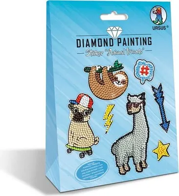 Produktbild von URSUS Diamond Painting Sticker Animal, 7 Stück(e), Mehrfarbig