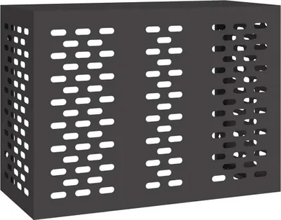 Immagine prodotto di vidaXL Coperchio per aria condizionata nero 110 x 50 x 80 cm acciaio
