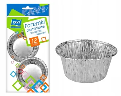 Zdjęcie produktu dla Foremki aluminiowe na babeczki i muffinki 12 sztuk